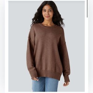HALARA Chocolate Brown Crew Neck Sweater